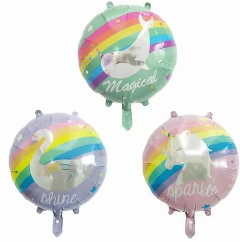 Latex Colored Unicorn Round Wedding Party Balloon