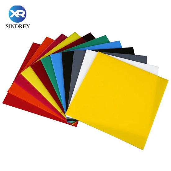 Sindrey Panel acrílico Color Rojo Verde Amarillo Producto acrílico 94% Transmitancia de luz 1220 * 2440 mm 1.7-25 mm Espesor para publicidad