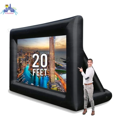 Pantalla de película de proyección de proyector de TV inflable portátil plegable de cine trasero sellado de aire a precio personalizado grande para exteriores